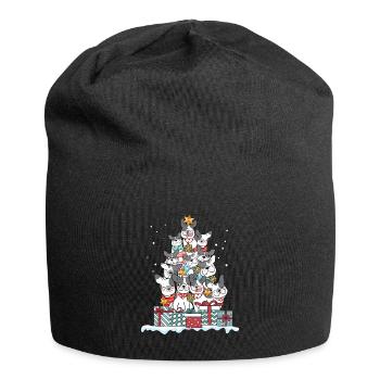 Cadeau de Noël pour chien bulldog français - Bonnet en jersey - noir - Devant