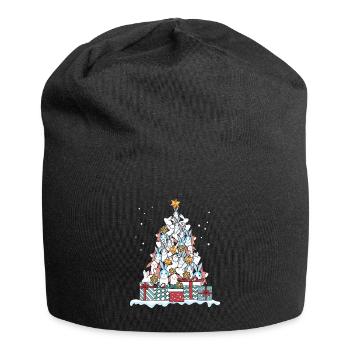 Bunny Rabbit Christmas Carnic Gift - Jersey Beanie - black - Front