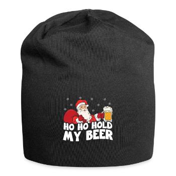 Cadeau de bière du père Noël Ho Ho Hold My Beer - Bonnet en jersey - noir - Devant