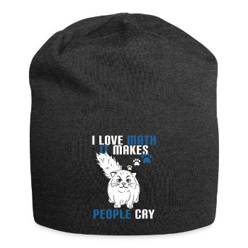 Conception de tee-shirt créative avec le texte "I Love Math It - Bonnet en jersey - charbon - Devant