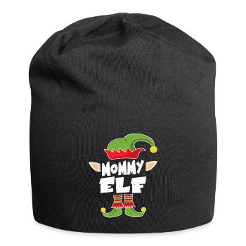 Mom Elf Christmas Present Mother Christmas - Jersey Beanie - black - Front
