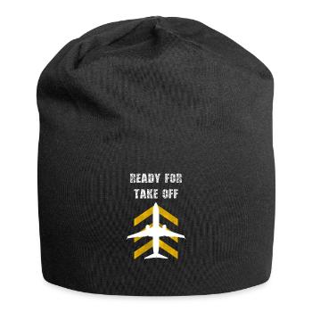 Flugzeug Take Off Aviation Pilot Geschenk Kinder - Jersey-Beanie - Schwarz - Vorne