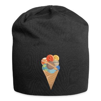 Eis Eiscreme Weltraum Planeten - Jersey-Beanie - Schwarz - Vorne
