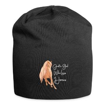 Pferde Shirt für Pferdeliebhaber Mädels Reiten - Jersey-Beanie - Schwarz - Vorne