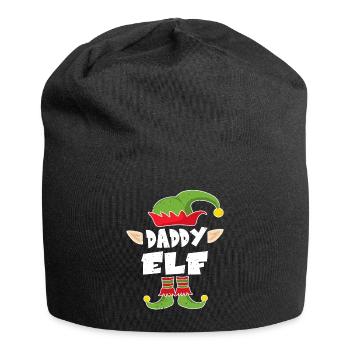Dad Elf Christmas Gift Father Christmas - Jersey Beanie - black - Front