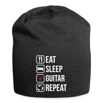 Eat Sleep Guitar Repeat - Jersey Beanie - black - Front
