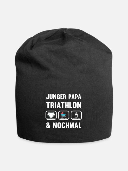 Triathlon Papa Bébé - Cadeau pour futurs pères - Bonnet en jersey - noir