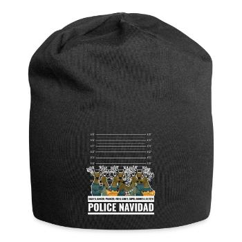 Funny Police Christmas Shirt Ugly Sweater Gift - Jersey Beanie - black - Front