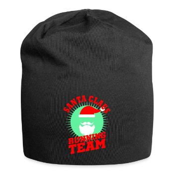 Santa Claus, die Team Christmas Runner Race laufen lässt - Jersey-Beanie - Schwarz - Vorne