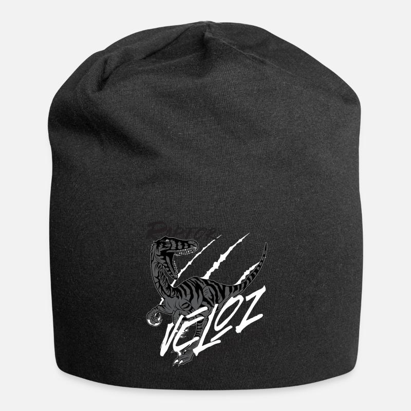 Veloz Raptor dinosaur - Jersey Beanie - black