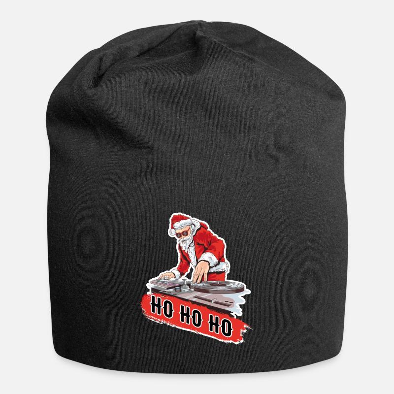 DJ Père Noël Techno Christmas Gift - Bonnet en jersey - noir