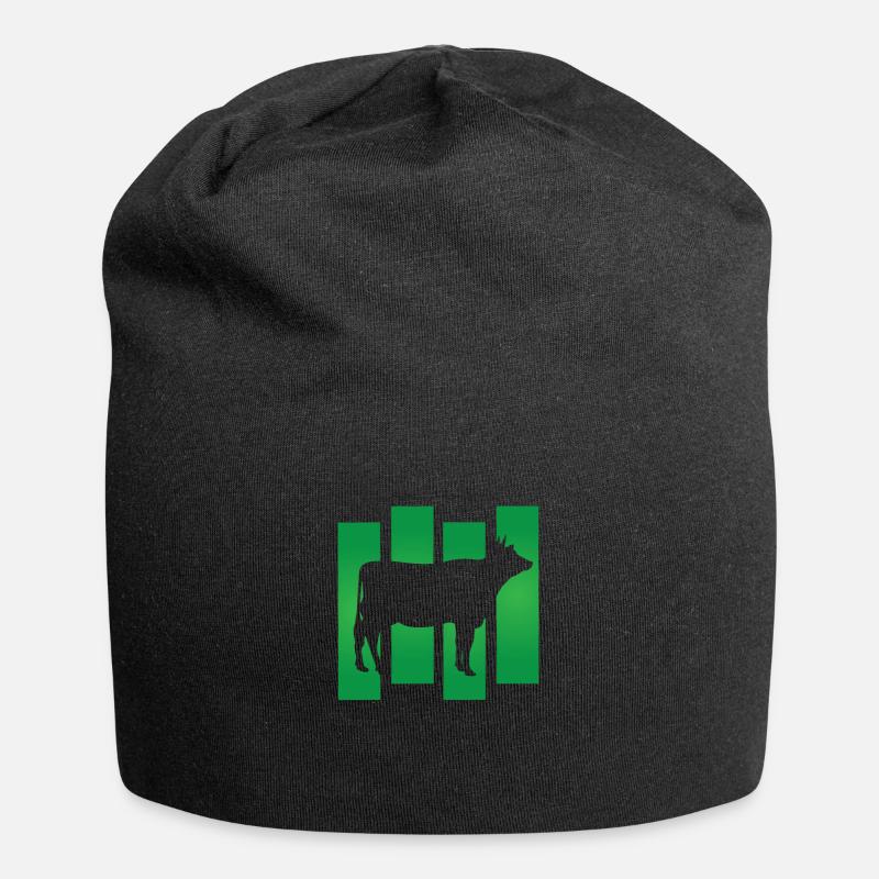 Kuh - Jersey-Beanie - Schwarz