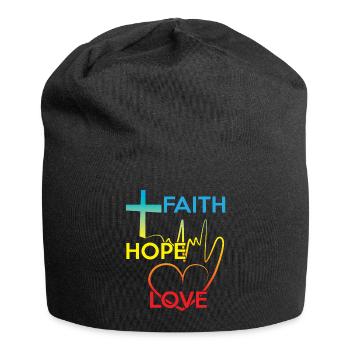 Croire l’espérance amour cadeau Eglise - Bonnet en jersey - noir - Devant