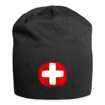 Schweiz - Jersey-Beanie - Schwarz - Vorne