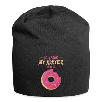 Sister vs Donut Gift - Jersey Beanie - black - Front