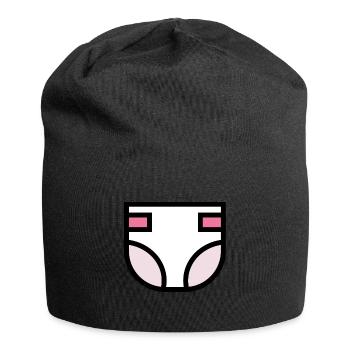 Diaper Very Cute Gift Idea - Jersey Beanie - black - Front