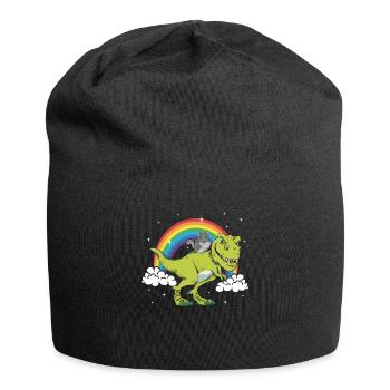 T-Rex Tyrannosaurus Dino Chinchilla Geschenk - Jersey-Beanie - Schwarz - Vorne