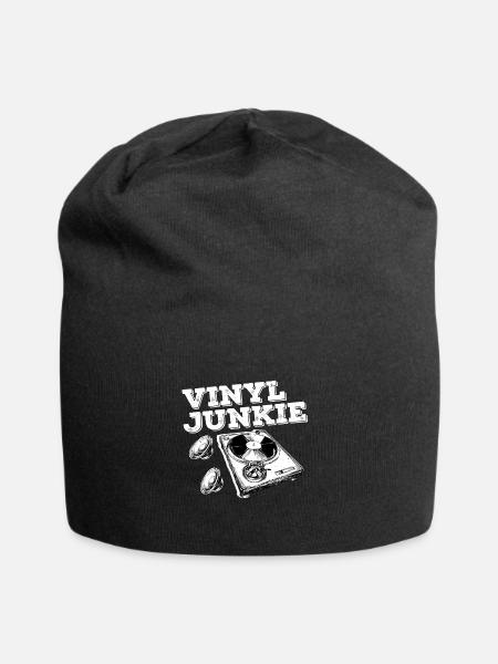 Disques vinyliques - Bonnet en jersey - noir