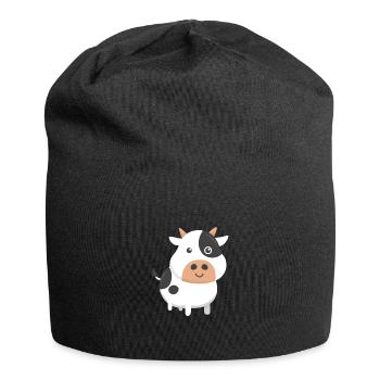 Entzückende Kuh-niedliche Baby-Kalb-Kuh-Liebhaber - Jersey-Beanie - Schwarz - Vorne