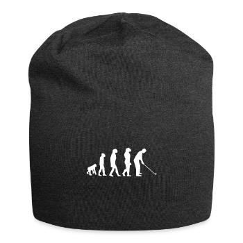 Golf Evolution Golfer Geschenk Golfschläger - Jersey-Beanie - Anthrazit - Vorne