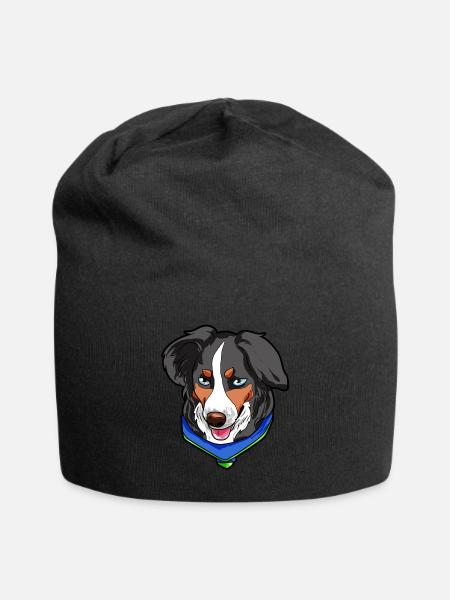 Cadeau de chien de berger américain miniature - Bonnet en jersey - noir