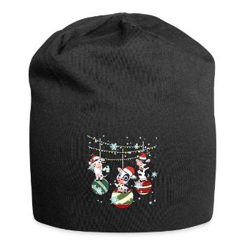 Kuh Kühe Landwirt Bauer Weihnachten Geschenk - Jersey-Beanie - Schwarz - Vorne
