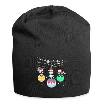 Panda Pandabär Tier Weihnachten Geschenk - Jersey-Beanie - Schwarz - Vorne
