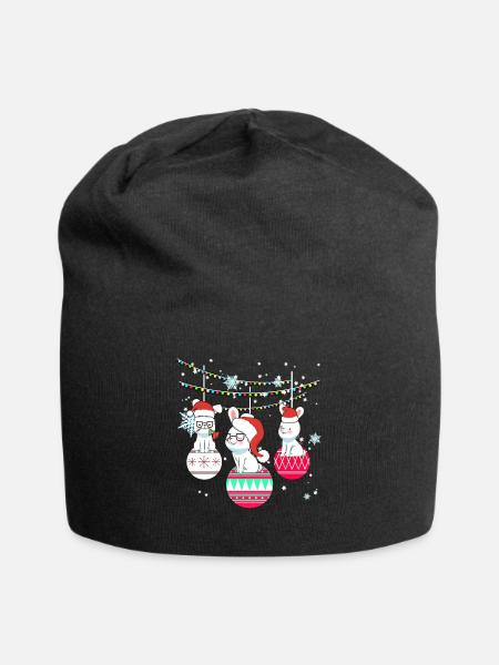 Rabbit rabbit bunnies Christmas gift - Jersey Beanie - black