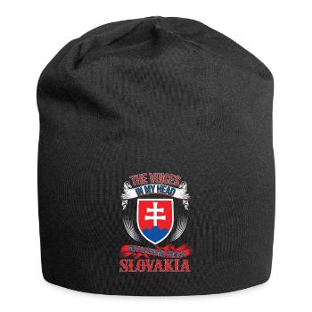 Ich will in die Slowakei - Jersey-Beanie - Schwarz - Vorne