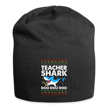 Teachershark ugly sweater gift - Jersey Beanie - black - Front
