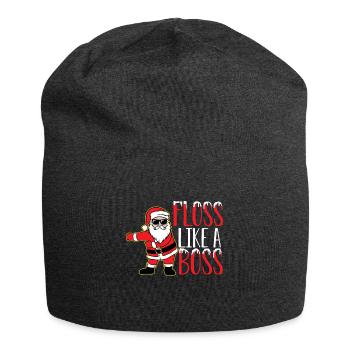 Floss like a boss Christmas gift - Jersey Beanie - charcoal grey - Front