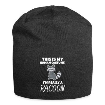 racoon - Jersey Beanie - charcoal grey - Front