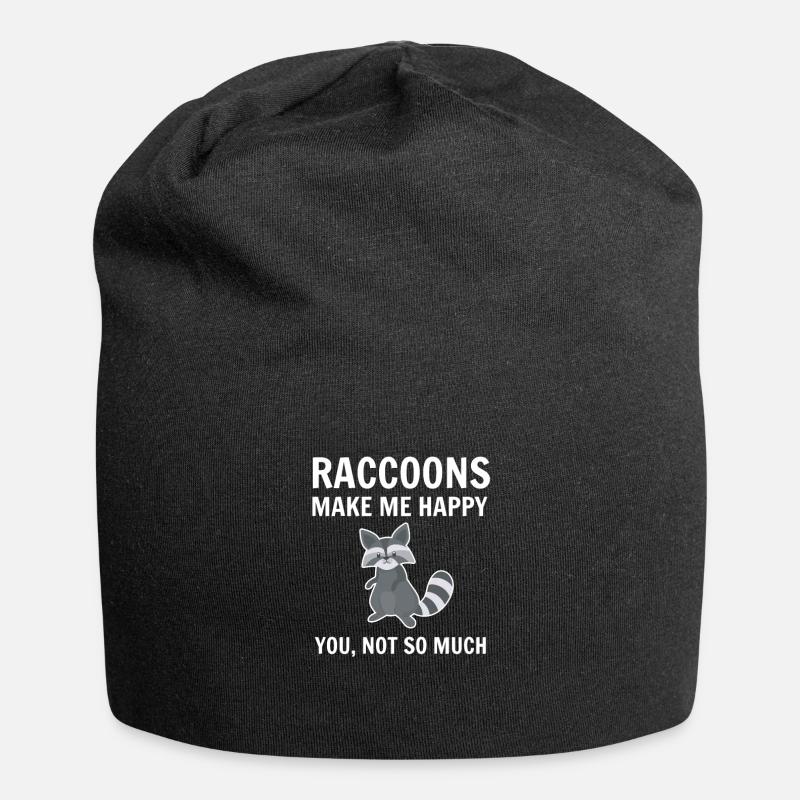 raton laveur - Bonnet en jersey - noir