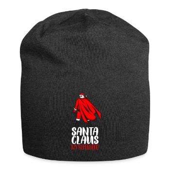 Santa Claus Superhero gift - Jersey Beanie - charcoal grey - Front