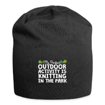Tricot dans le parc - Bonnet en jersey - noir - Devant
