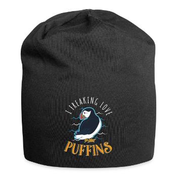 I Freaking Love Puffins - Bonnet en jersey - noir - Devant