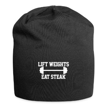 Gewichtheben Steaks Protein - Jersey-Beanie - Schwarz - Vorne