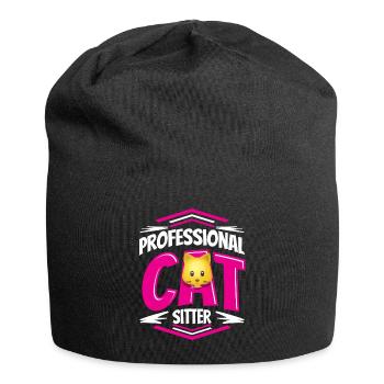 Katzenbetreuung Design Geschenk für Haustiere und Kätzchen - Jersey-Beanie - Schwarz - Vorne