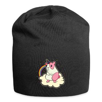 Lustig Meerschweinchen Süß Tier Haustier Geschenk - Jersey-Beanie - Schwarz - Vorne