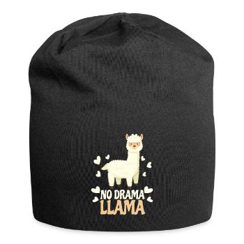 No Drama Lama Llama Geschenk - Jersey-Beanie - Schwarz - Vorne