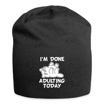 Funny cat - adult humor for parents - Jersey Beanie - black - Front