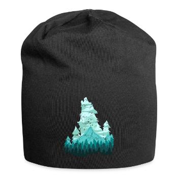 Wild Wolf Nature Wilderness Forest Loner Gift - Jersey Beanie - black - Front