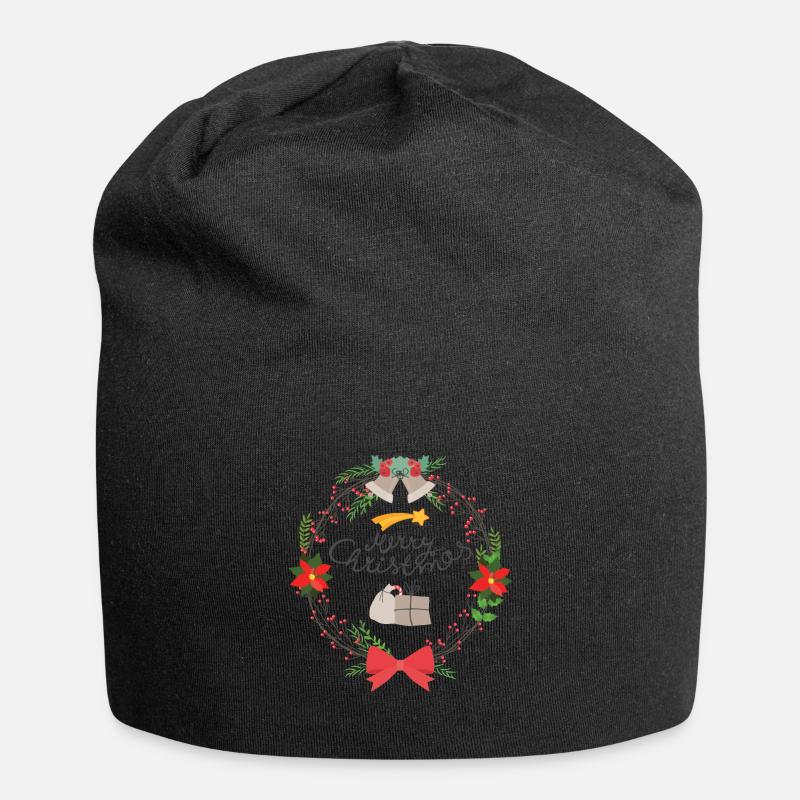 Joyeux Noël guirlande cadeau designer d'intérieur - Bonnet en jersey - noir