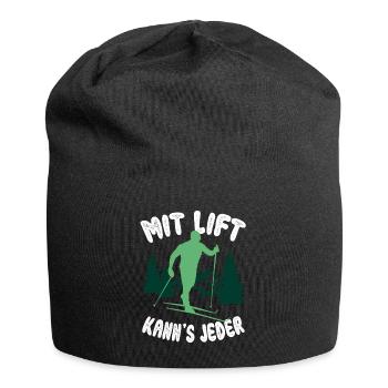 Witziges Langlauf Wintersport Loipe Ski Geschenk - Jersey-Beanie - Schwarz - Vorne