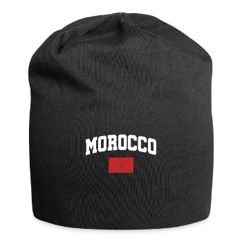 Marokko Flagge - Jersey-Beanie - Schwarz - Vorne