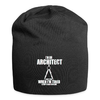 Plan d'architecte - Bonnet en jersey - noir - Devant
