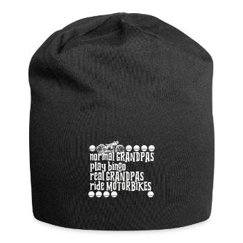Normal Grandpas Play Bingo Real Grandpas Ride - Jersey Beanie - black - Front