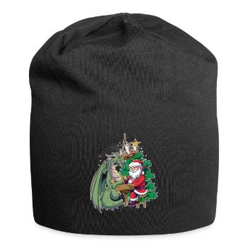 Dragon plays card game against the Nicholas Geek - Jersey Beanie - black - Front