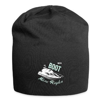 Drôle mon bateau Mes règles propriétaire de bateau - Bonnet en jersey - noir - Devant