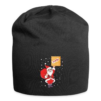 Santa Claus Christmas Santa Claus XMAS Pizza - Jersey Beanie - black - Front